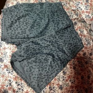 Green/blue cheetah shorts